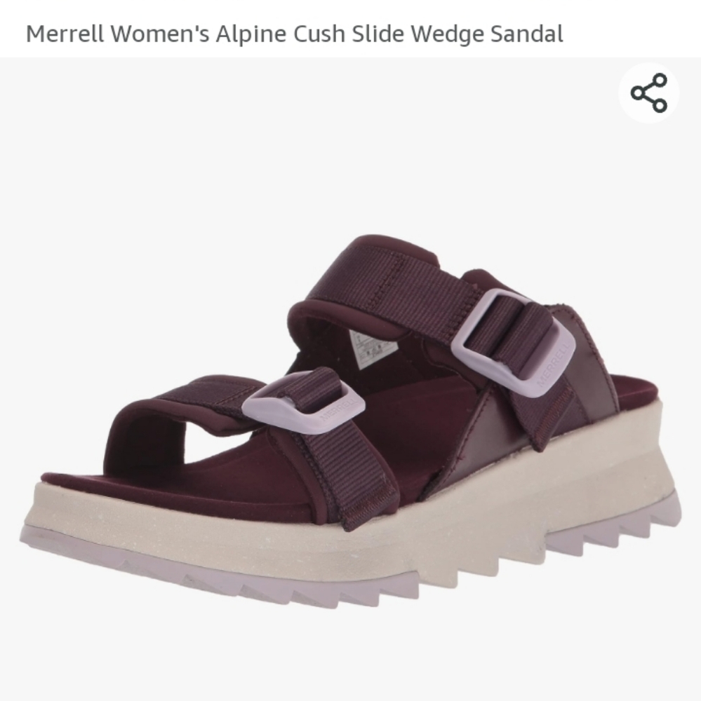 Merrell Alpine Wedge Cush slides sandals womens sz 11